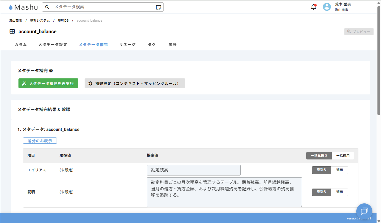 メタデータ補完